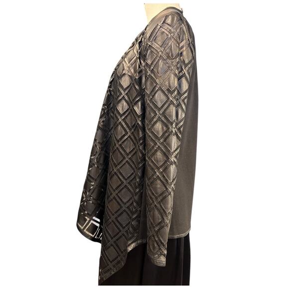 Grayse Blace Lattice Leather Cutout Jacket Size M Black Maximalist Artsy Unique - Picture 2 of 10
